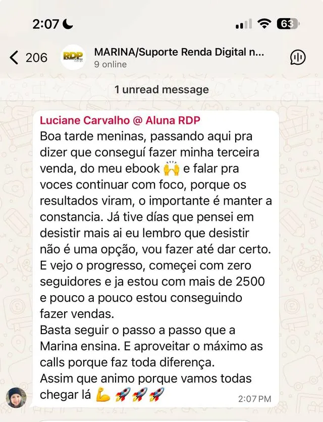 Depoimento de Luciane Carvalho, aluna do RDP